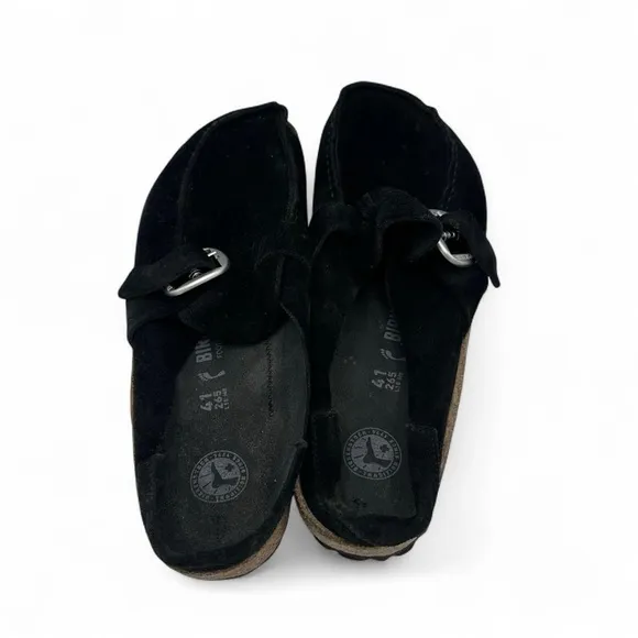 Birkenstock Buckley Suede Clogs - Black - Size 41