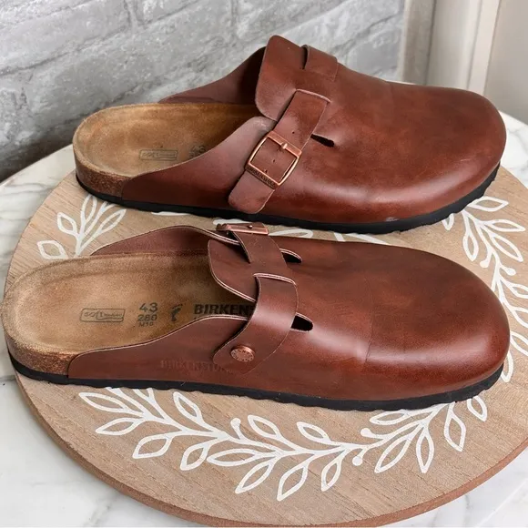 Birkenstock clogs,brown soft leather, comfort meets style SZ 10-10.5 popular 🔥