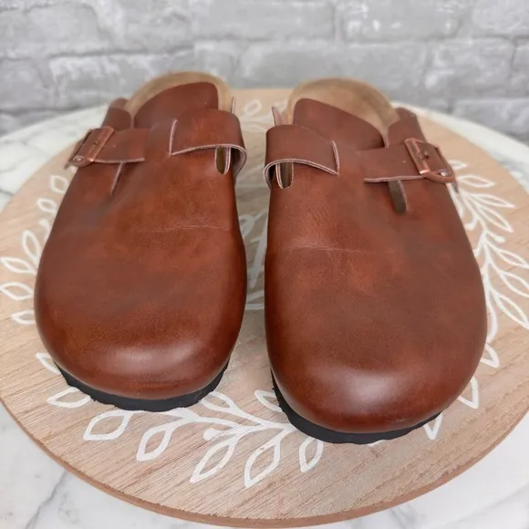 Birkenstock clogs,brown soft leather, comfort meets style SZ 10-10.5 popular 🔥