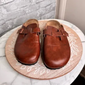 Birkenstock clogs,brown soft leather, comfort meets style SZ 10-10.5 popular 🔥