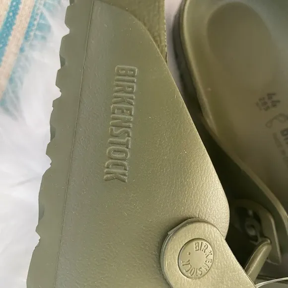 Birkenstock Green Mules with Adjustable Strap and Contoured Footbed