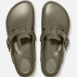 Birkenstock Green Mules with Adjustable Strap and Contoured Footbed