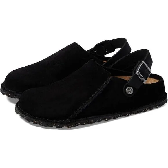 Birkenstock Lutry 365 Clogs Women's US 8-8.5 Black Suede Comfort Shoes FZP115