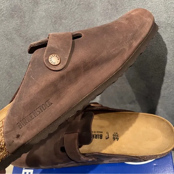 Birkenstock Men's Boston Clogs Oiled Leather Habana Size 46 EU 13 US