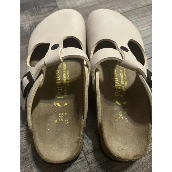 Birkenstock Papillio Women Comfort Shoes Us Size 7 Eu Size 38 Biege Leather