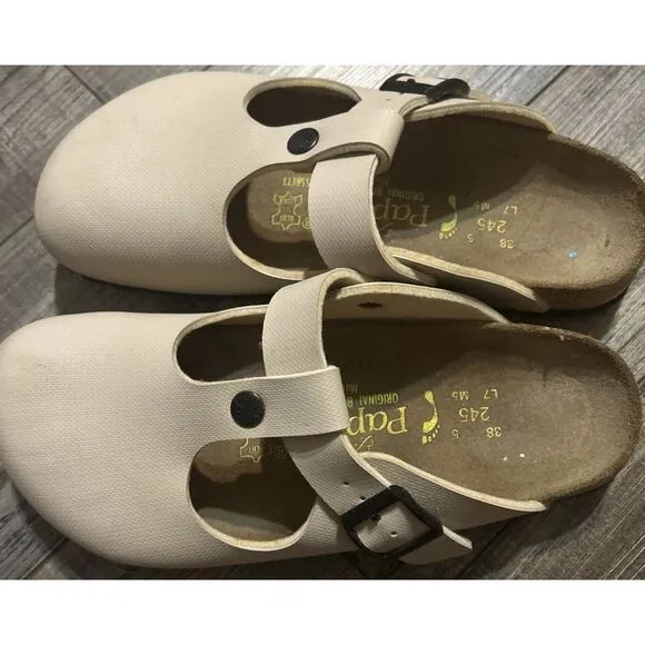 Birkenstock Papillio Women Comfort Shoes Us Size 7 Eu Size 38 Biege Leather
