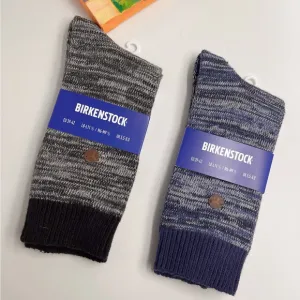 Birkenstock Roma Warm Comfortable Cotton Socks blue &amp; Brown 2 pack