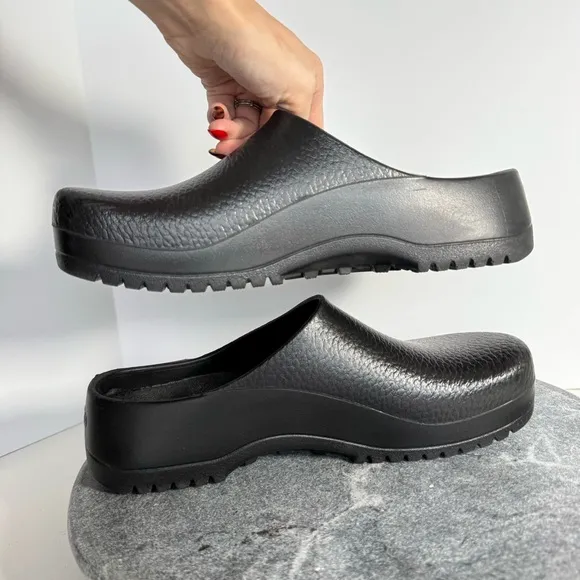 Birkenstock Super Birks Black EVA Rubber Clogs 41