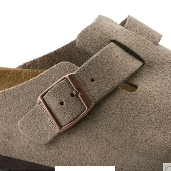 Birkenstock Tan Clogs with Cork Footbed and Adjustable Strap