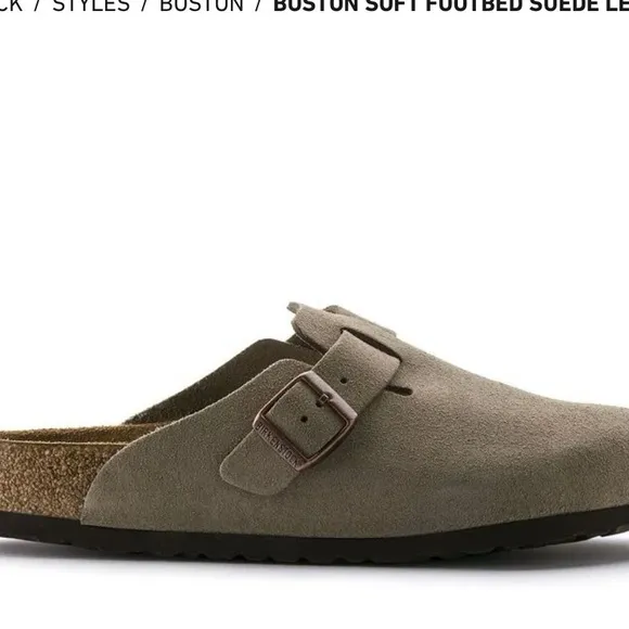 Birkenstock Tan Clogs with Cork Footbed and Adjustable Strap