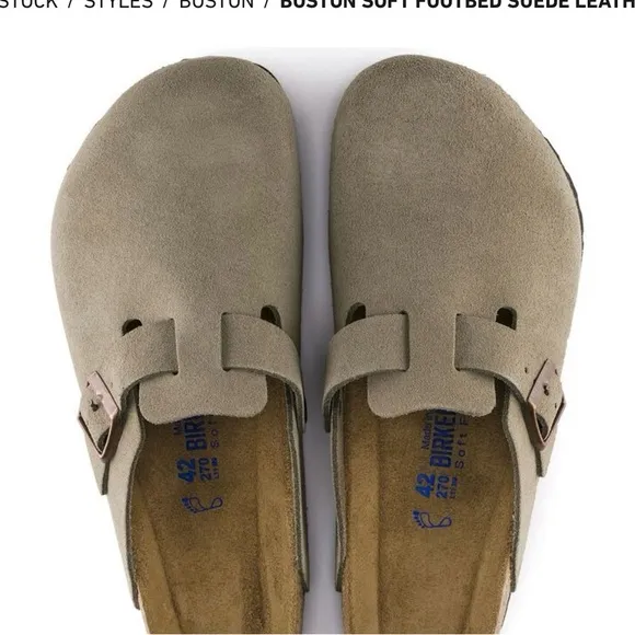 Birkenstock Tan Clogs with Cork Footbed and Adjustable Strap