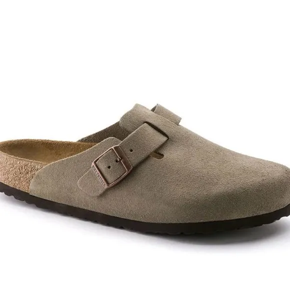 Birkenstock Tan Clogs with Cork Footbed and Adjustable Strap