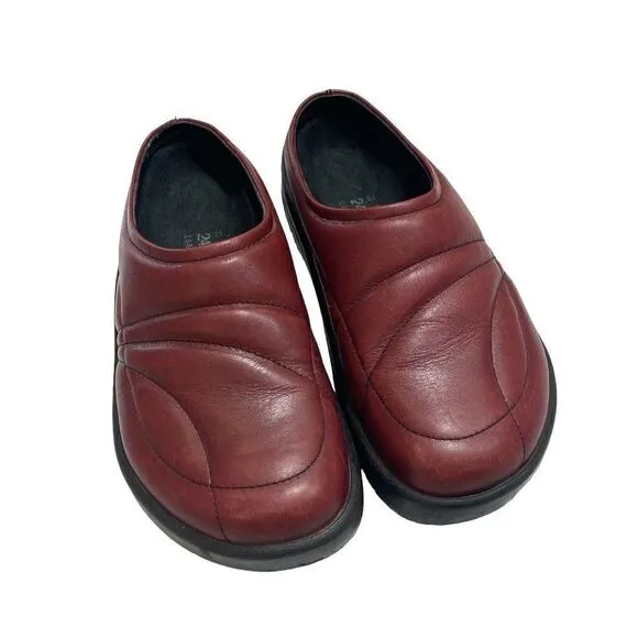 Birkenstock Tatami Shoes Burgundy Clog Mule 240 Quilted Leather Women Sz 6 Men 4