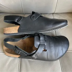 Birkenstock Tokio Leather Black Supergrip Men’s Clogs Sz 46 US 13 - 13.5 Comfort