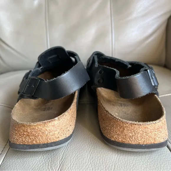 Birkenstock Tokio Leather Black Supergrip Men’s Clogs Sz 46 US 13 - 13.5 Comfort