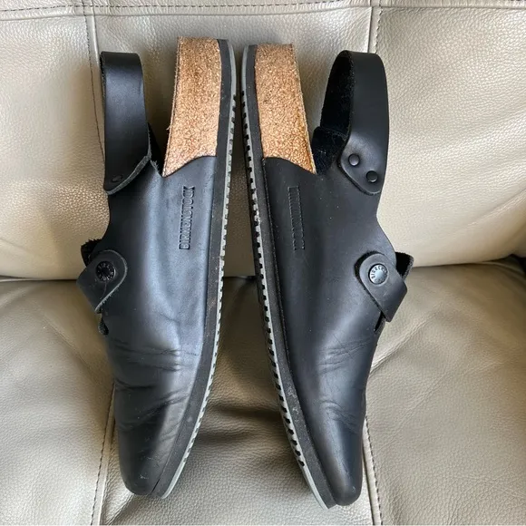 Birkenstock Tokio Leather Black Supergrip Men’s Clogs Sz 46 US 13 - 13.5 Comfort