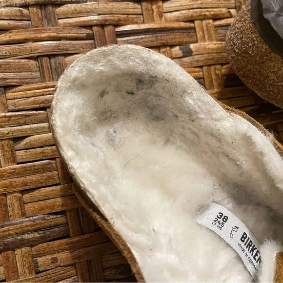 Birkenstock Tan Suede Mules with Cutout Design