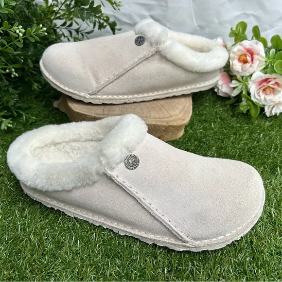 BirkenstockZermatt Premium Shearling Clogs Antique White/Natural Sz38 US 7-7.5