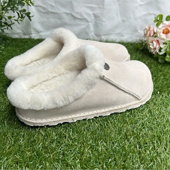 BirkenstockZermatt Premium Shearling Clogs Antique White/Natural Sz38 US 7-7.5