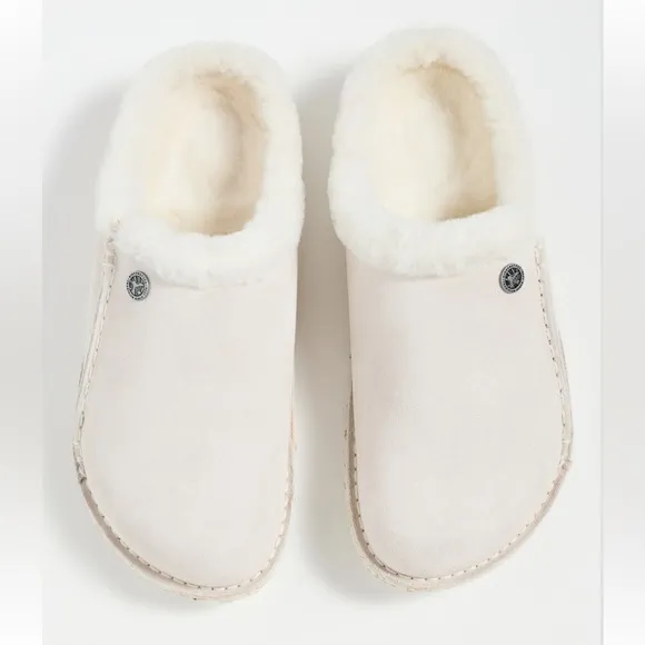 BirkenstockZermatt Premium Shearling Clogs Antique White/Natural Sz38 US 7-7.5