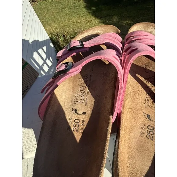 Birkis 39 by Birkenstock Women's Pink  Slip-On Slide Sandal Size 8