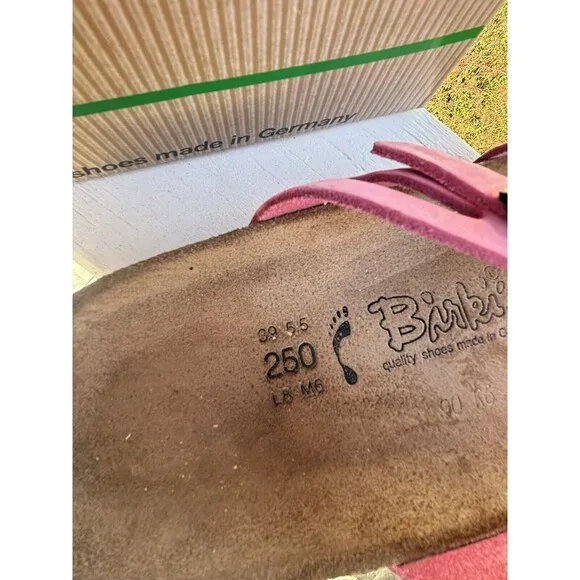 Birkis 39 by Birkenstock Women's Pink  Slip-On Slide Sandal Size 8