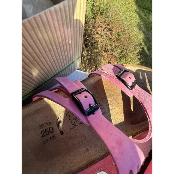 Birkis 39 by Birkenstock Women's Pink  Slip-On Slide Sandal Size 8