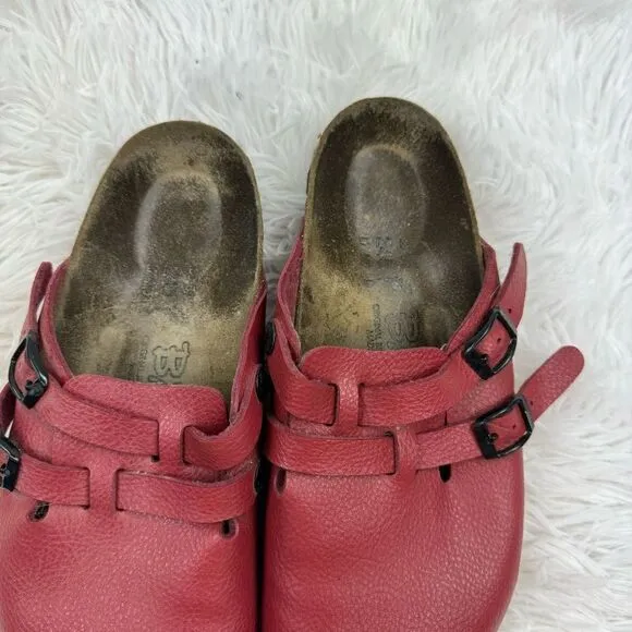 Birkis by Birkenstock Camden Closed Toe Dual Buckle Leather Clogs