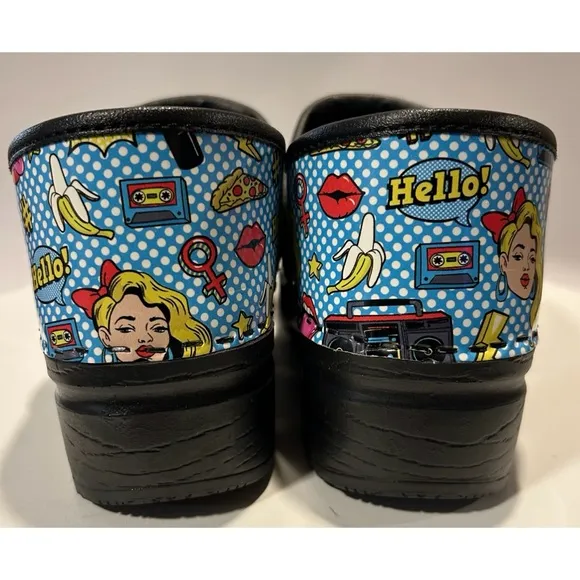 BJORK Andie Pop Art Leather Clog NWOT