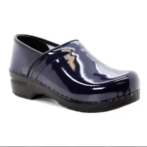 BJORK PRO ELSA-NWOB -Patent Leather Clogs-Navy Blue- Women's EU 37-US 6.5