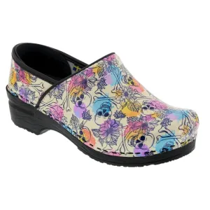 Bjork Professional Bonita Skull Leather Clogs Womens 38/39 US8 Swedish Comfort