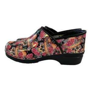 Bjork Swedish Comfort Sugar Skull Day of the Dead Clogs Slip-On Shoes Size 40/41