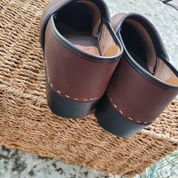 Björk Swedish Comfort Brown Leather Clogs