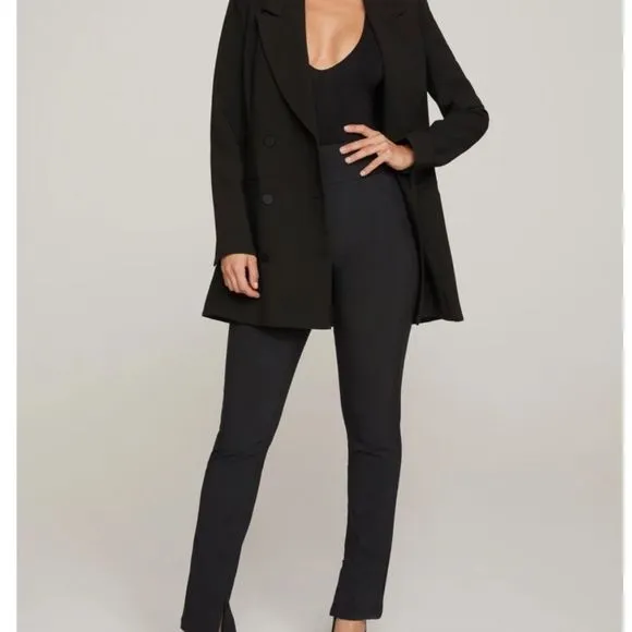 Black Blazer Dress Boyfriend Style Fitted size 3 Large 10-12 Good American NWT