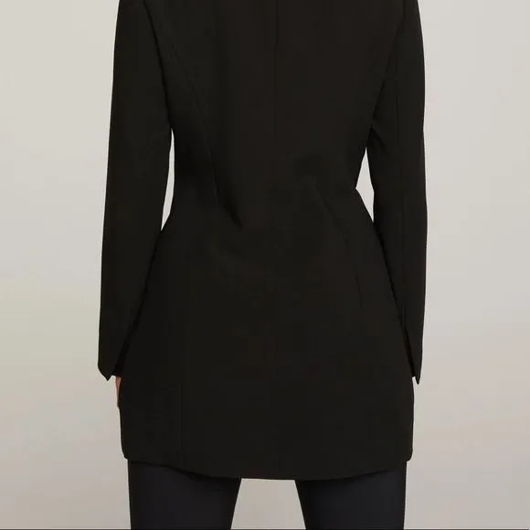 Black Blazer Dress Boyfriend Style Fitted size 3 Large 10-12 Good American NWT