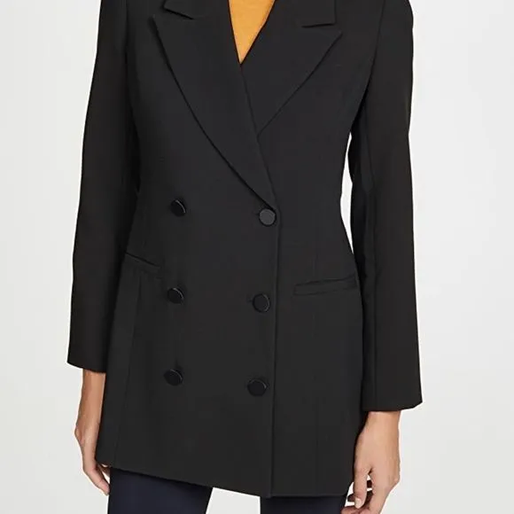 Black Blazer Dress Boyfriend Style Fitted size 3 Large 10-12 Good American NWT