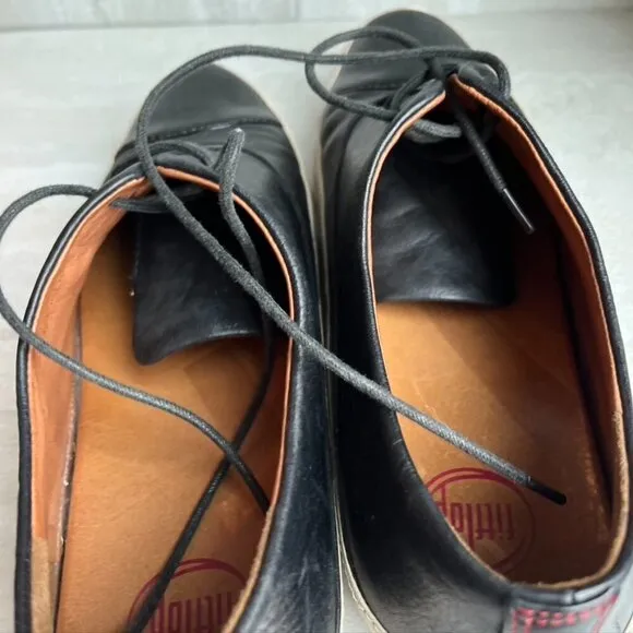 Black Leather Cap Toe FitFlop Tassel Sneaker oxfords EU 41.5