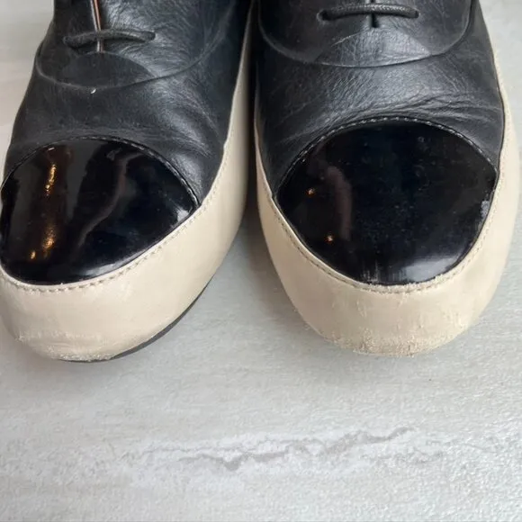 Black Leather Cap Toe FitFlop Tassel Sneaker oxfords EU 41.5