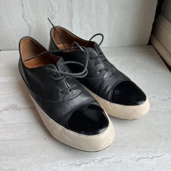 Black Leather Cap Toe FitFlop Tassel Sneaker oxfords EU 41.5