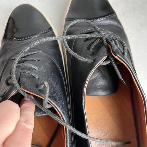 Black Leather Cap Toe FitFlop Tassel Sneaker oxfords EU 41.5