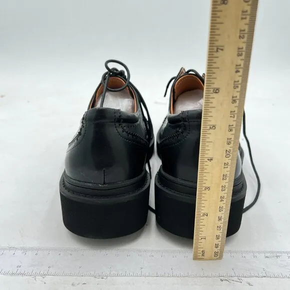 Black Stylish Closed Cap Toe Low Heel Derby Oxfords Lace-Up Comfort Casual Shoes