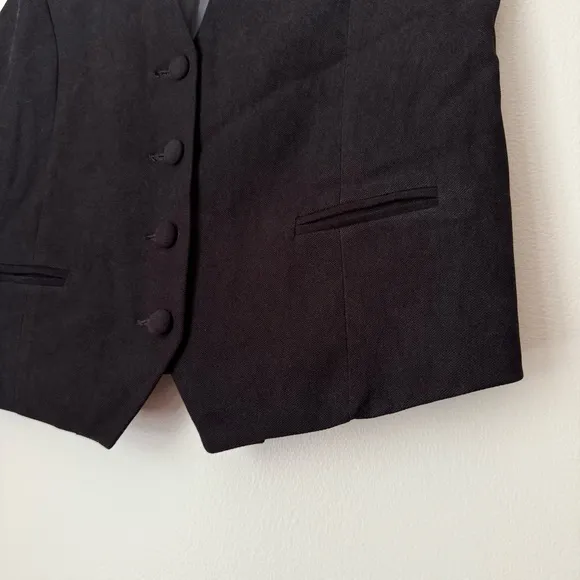 Black Tailored Suit Vest Made in Korea, size M