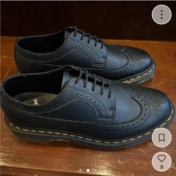 Black vegan leather brogue wingtip Oxford shoes size 9 #oxfords #leather #Docs