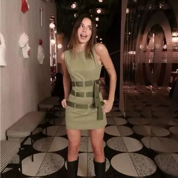 BLOGGERS FAV Zara BELTED WAXED DRESS