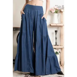 Blue Velvet Dark Wash Ultra Wide Leg Denim Pull Ons