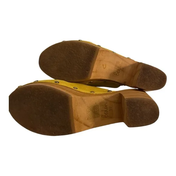 Boden Saffron Yellow Suede Claudette Clogs Size 39