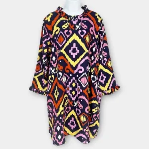 BOHO CHIC NWT Navy Geomatric‎ Daytime DressStyle 226573- size L- career office