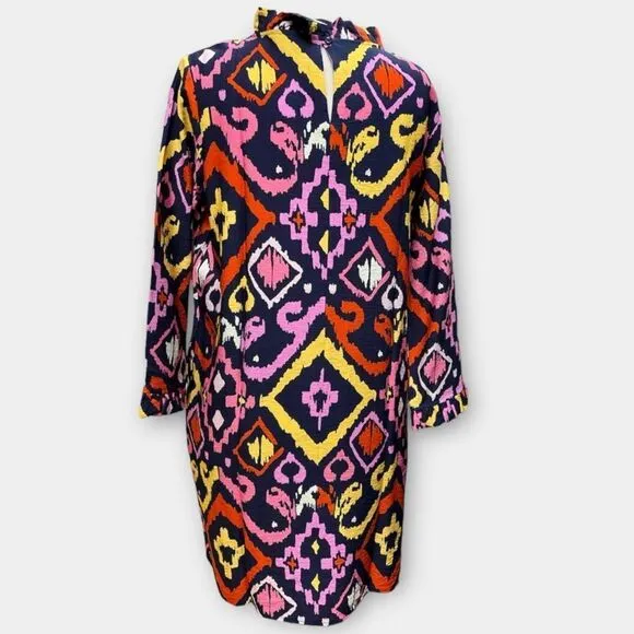 BOHO CHIC NWT Navy Geomatric‎ Daytime DressStyle 226573- size L- career office
