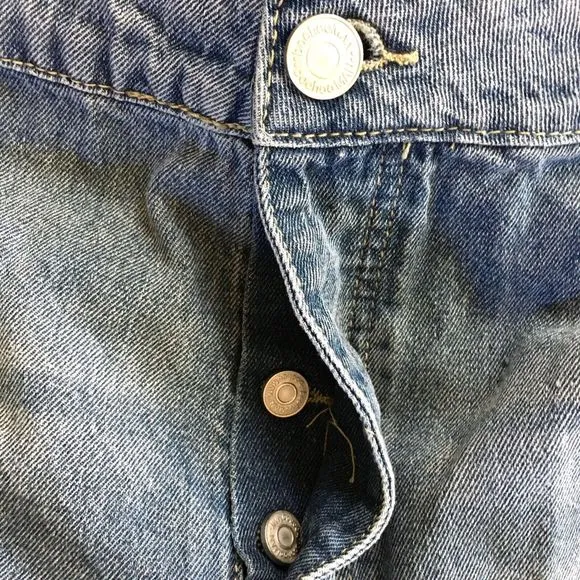 boohooMan Plus Slim Fit Rigid Denim Jean Mid Blue Button Fly Size 40 NWT