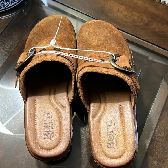 Born Banyan Suede Buckled Strap Suede Leather Clogs